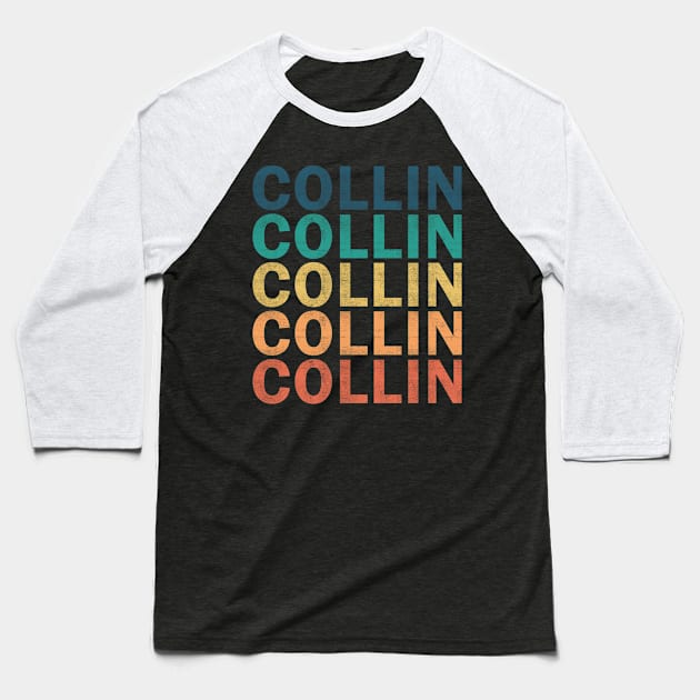 Collin Name T Shirt - Collin Vintage Retro Name Gift Item Tee Baseball T-Shirt by henrietacharthadfield